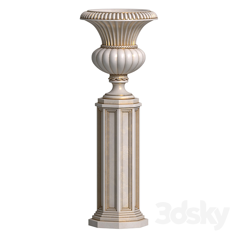 Classical Vase on a Pedestal for decorating the facade.LARGE WICKFORD URN.Classic outdoor Vase.Flowerpot 3D Model