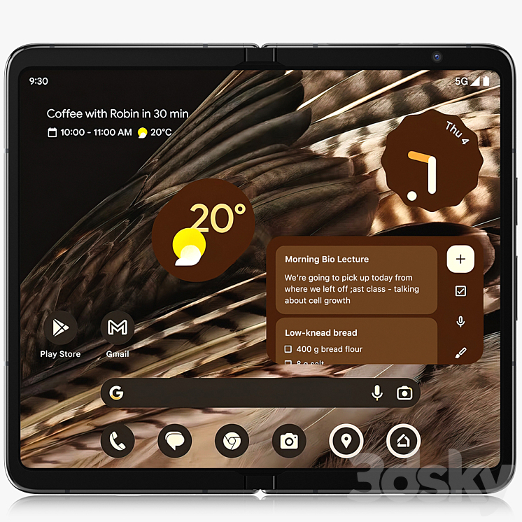 Google Pixel Fold black 3D Model Free
