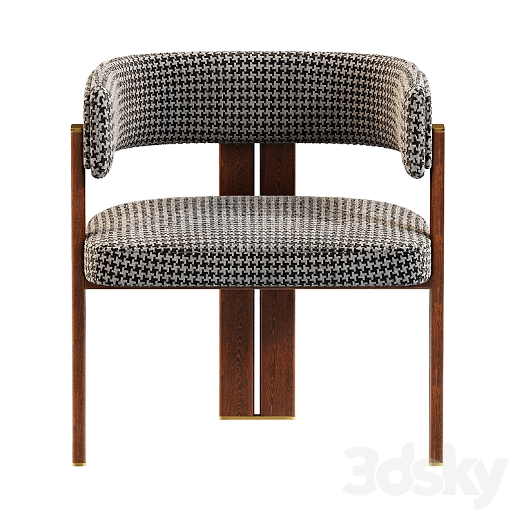 Karl dining chair 3DS Max Model - thumbnail 2