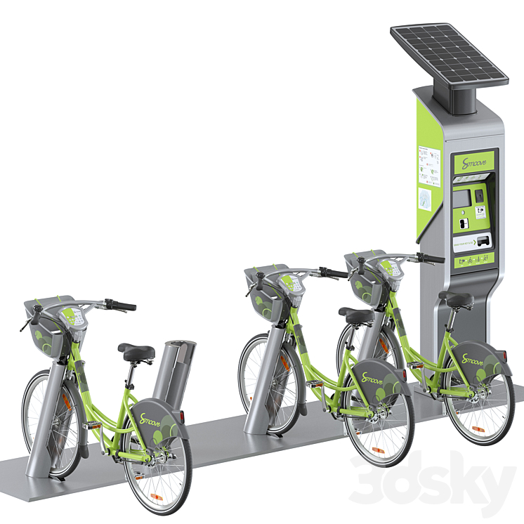 Bike Share Station 3D Model