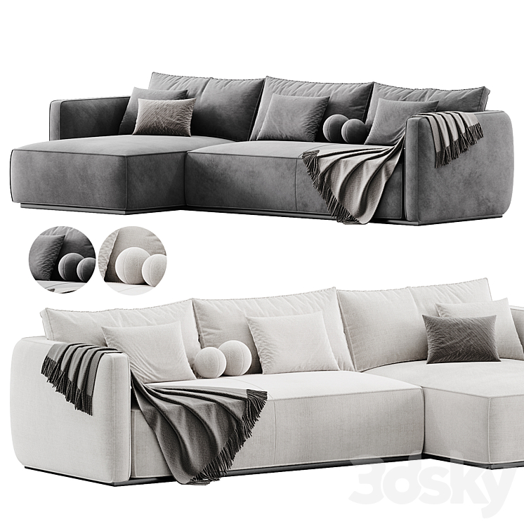 Sofa ESSE By Blanche 3DS Max Model - thumbnail 2