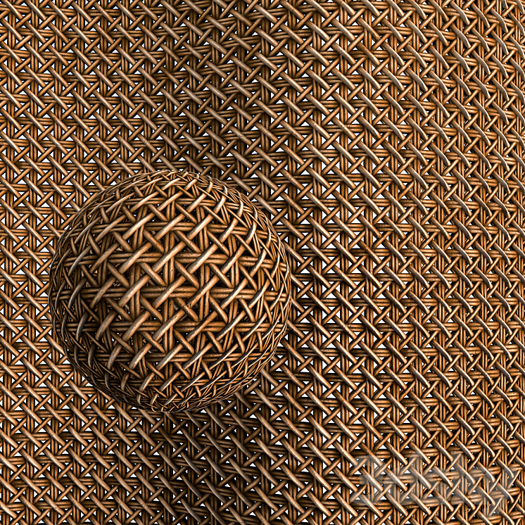 Woven bamboo & rattan cane material -vol.02 3DS Max Model - thumbnail 2