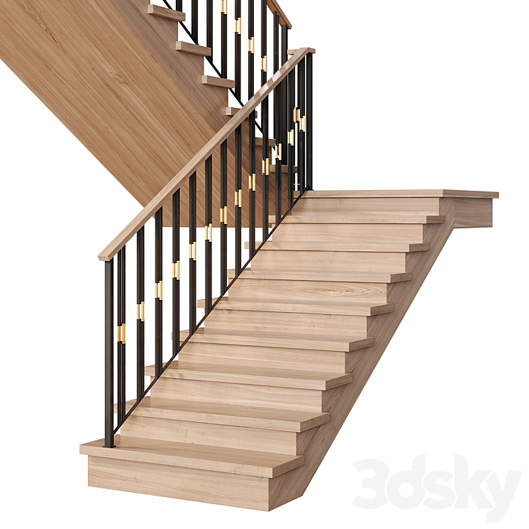 Modern staircase 11 3D Model Free