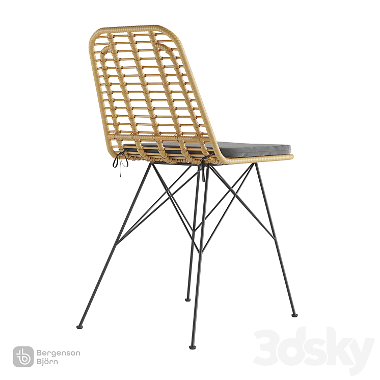 Chair Vetle Flat rattan Bergenson Bjorn 3DS Max Model - thumbnail 2