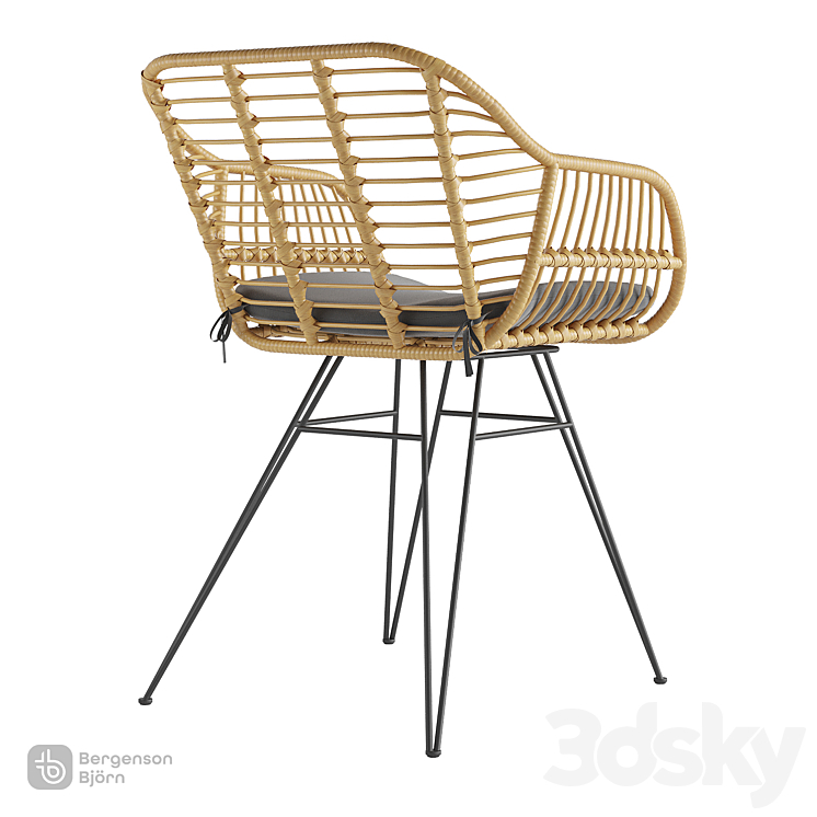 Chair Vetle Bent rattan Bergenson Bjorn 3DS Max Model - thumbnail 2