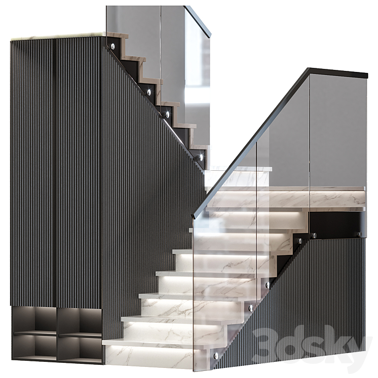 Stair modern 2 3D Model Free