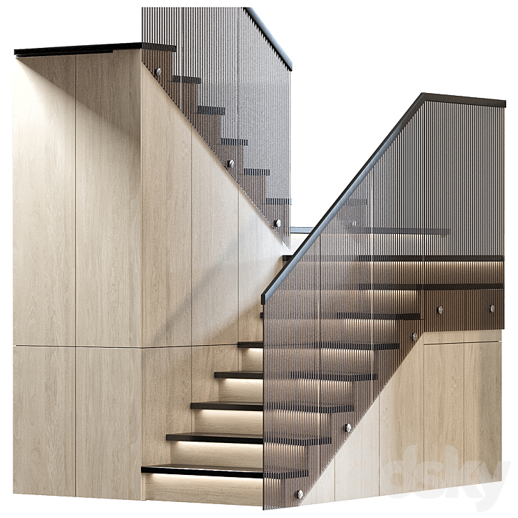 Stair modern 3 3D Model Free