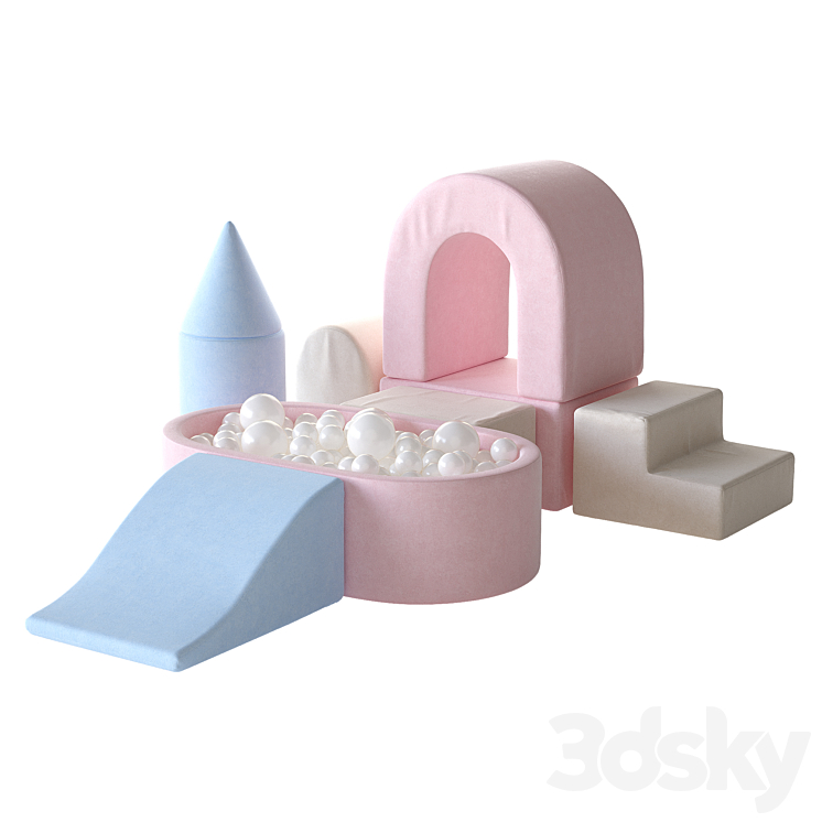 KIDKII Lux Foam Play Set with Ball Pit for kids and cute little penguins 3DS Max Model - thumbnail 2