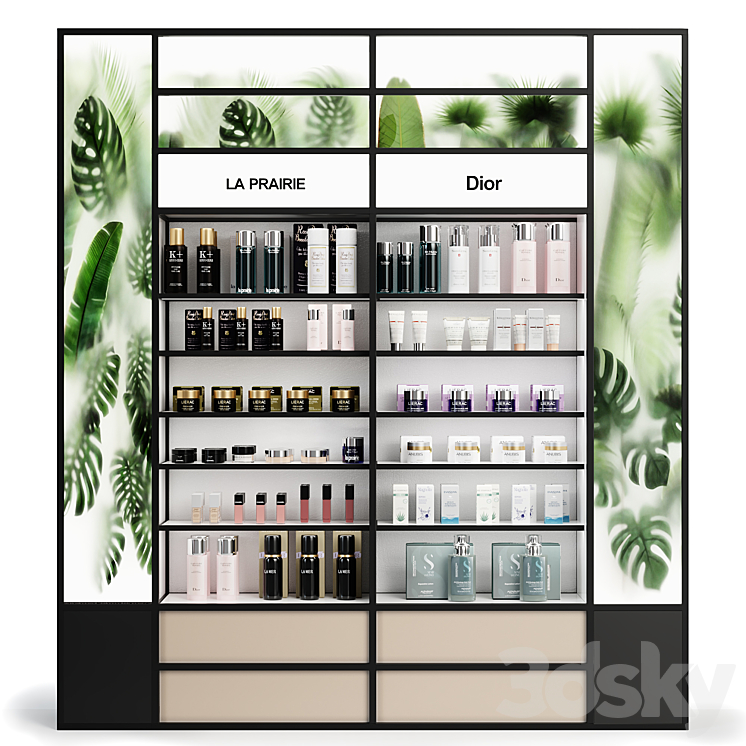 Rack for a cosmetics store 3D Model Free