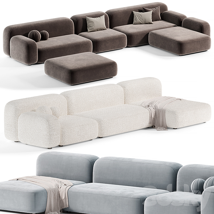 Modular Sofa Ribble-3 by Divan Modular Sofa Ribble-3 3DS Max Model - thumbnail 2