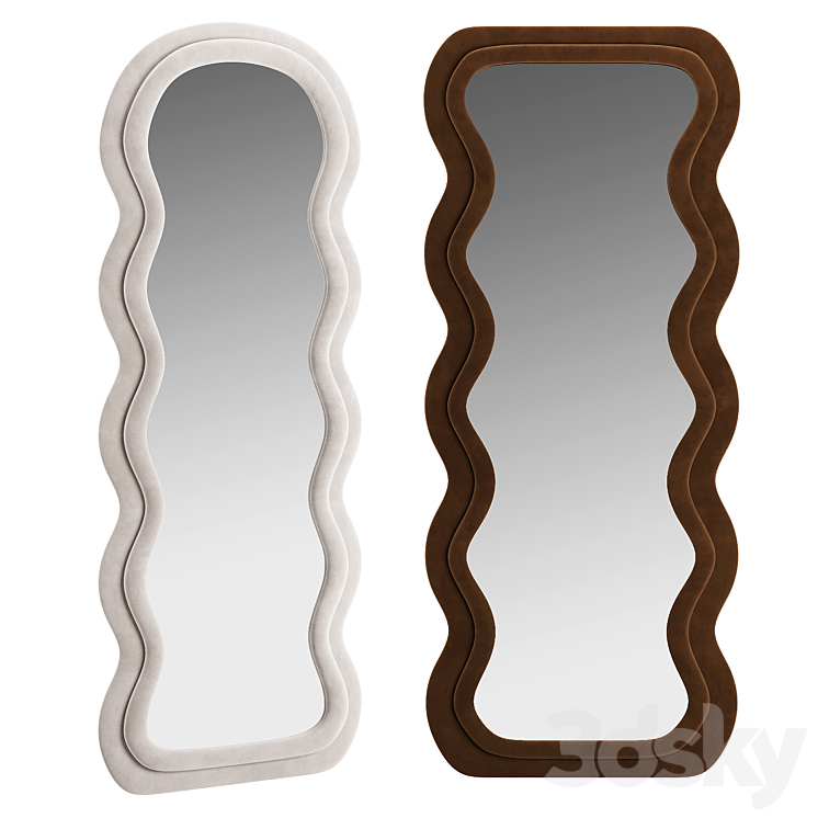 Plush Waves Floor Mirror 3D Model Free