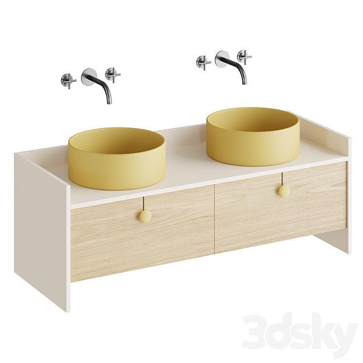 SWING | Washbasin furniture 3DS Max Model - thumbnail 1
