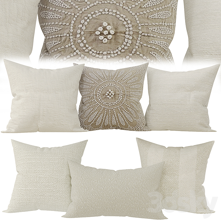 Decorative pillow set 101 Pillows 3D model