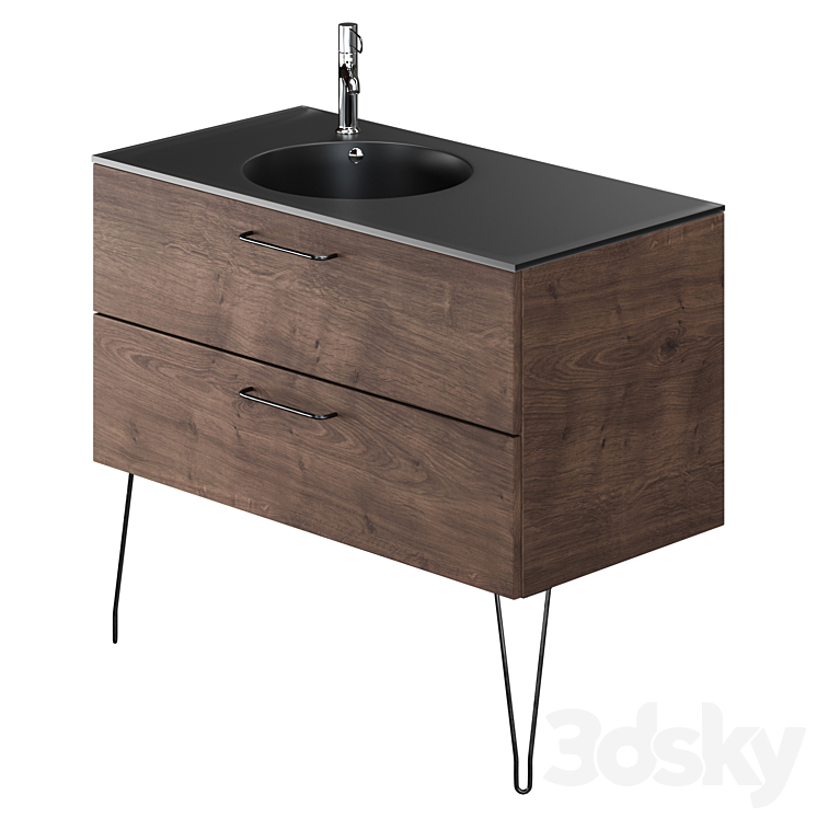 Vanity unit with sink Jacob Delafon Odeon Rive Gauche 100 cm Bathroom