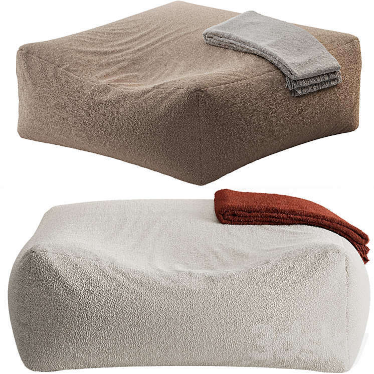 Pouf Zara Home COTTON BOUCLE POUFFE Other soft seating 3D model