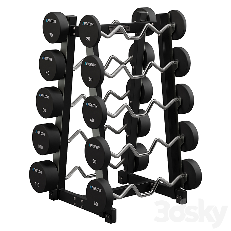 Technogym 10 Place Barbell Rack - Sports - 3D model