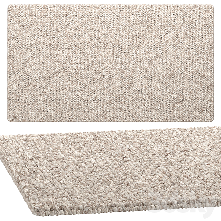 Texturedweave woolblend rug by H&M Carpets 3D model