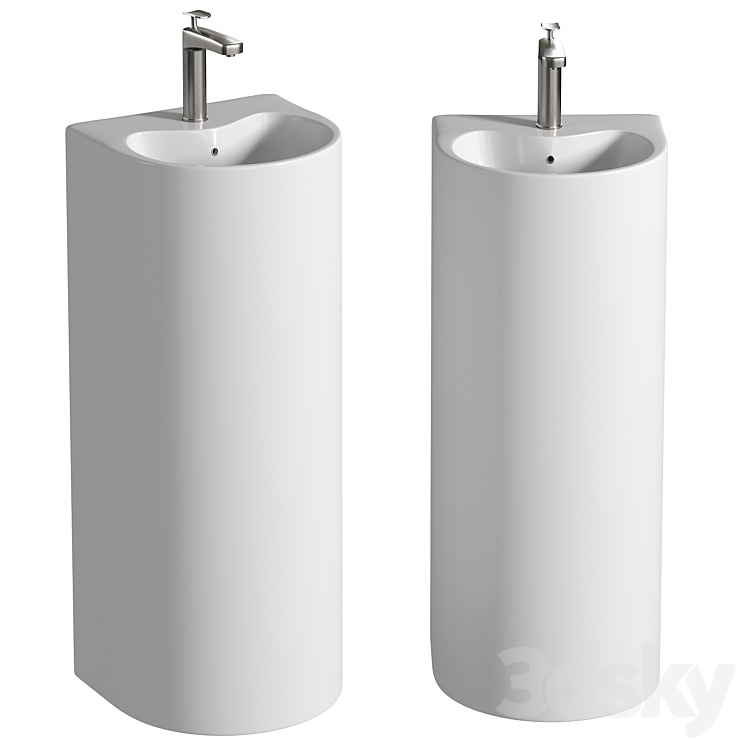 Sublime Rounded Basin Pedestal Sink Wash basin 3D model