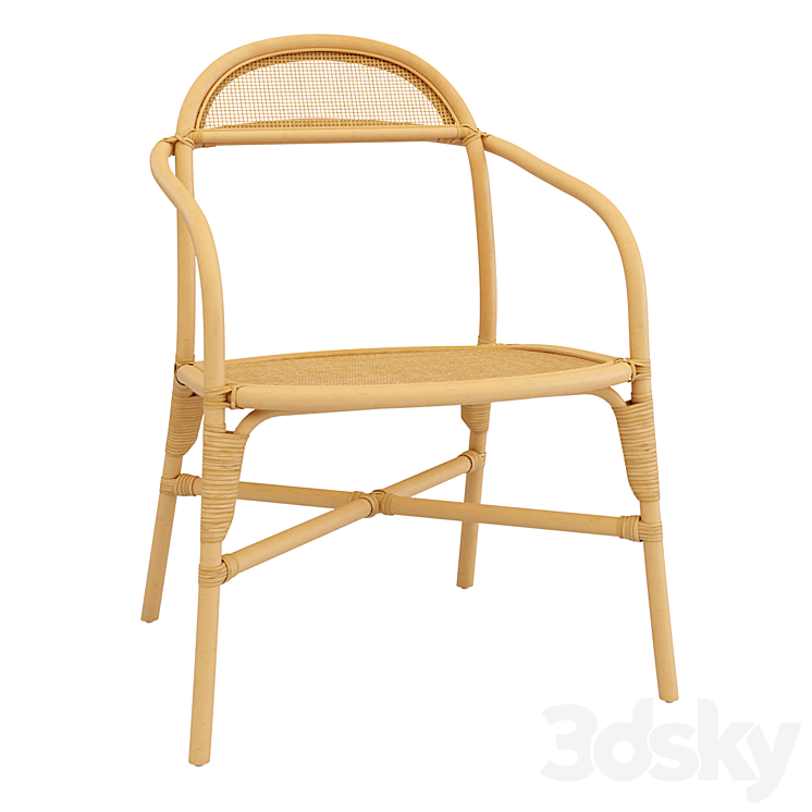 VALZER HIGHGLOSS BLACK RATTAN DINING ARMCHAIR Chair 3D model