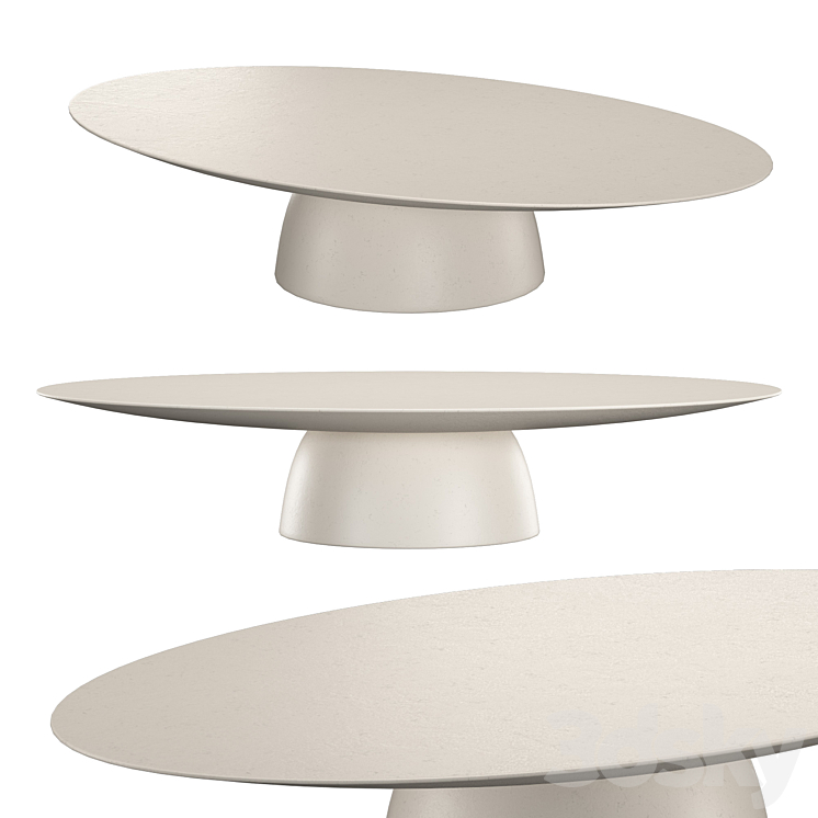 ELLISSE CONCRETE OVAL COFFEE TABLE Table 3D model