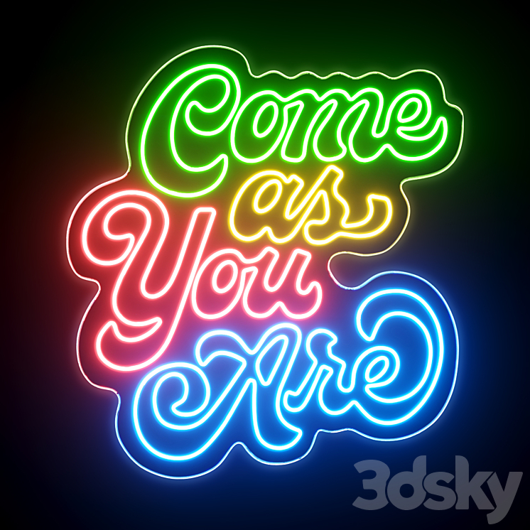 Come As You Are Neon Sign Neon 3D model