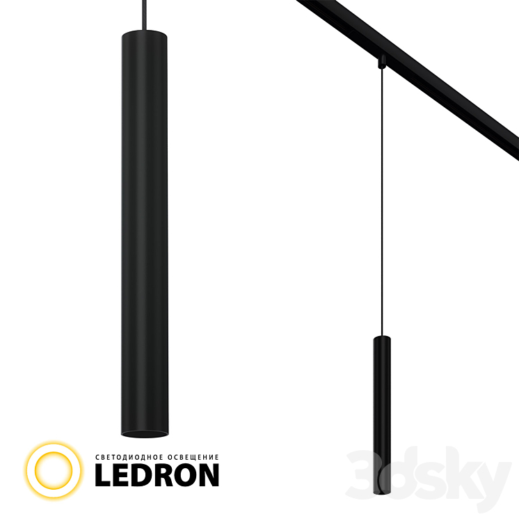 TUBE Zigbee Black - Pendant light - 3D model
