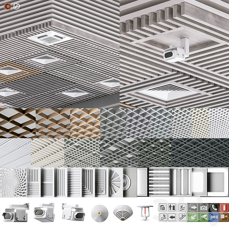 Ceiling Set 6 Miscellaneous 3D Model ceiling-set-6-miscellaneous-3d-model