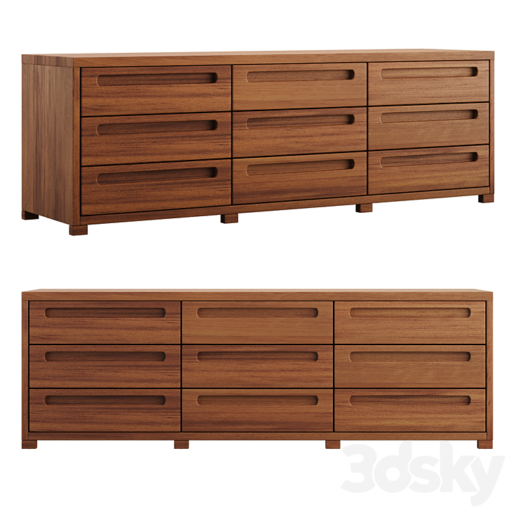 Themis Nine Drawer Dresser - Table - 3D model