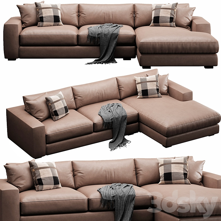 Crate&Barrel Oceanside Chaise lounge Sofa 3D model