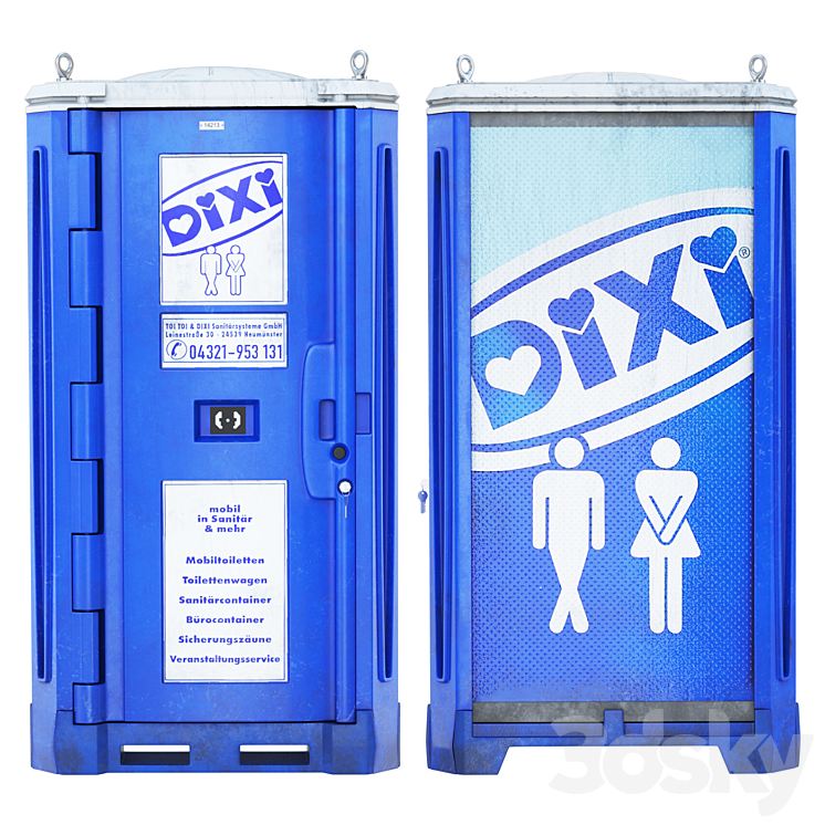 Dry toilet Dixi Urban environment 3D model