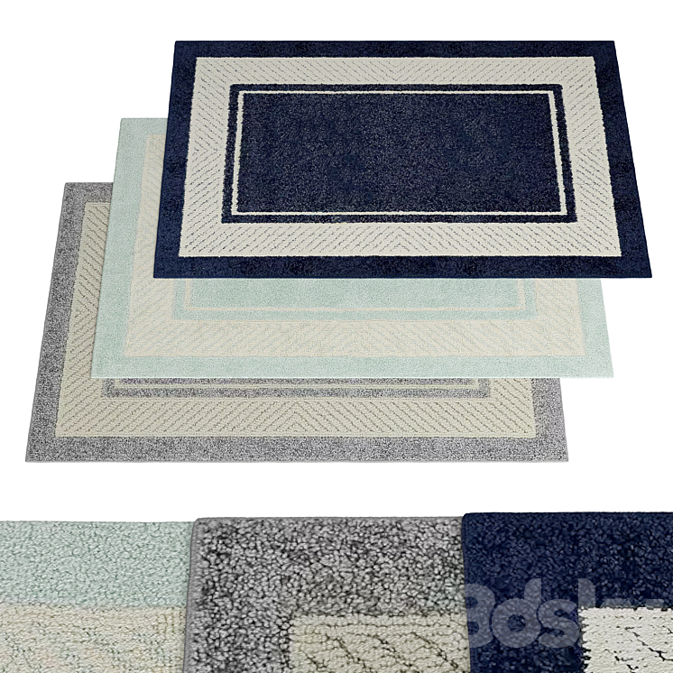 Estate Border Area & Washable Throw Rug by KOHLS Carpets 3D model