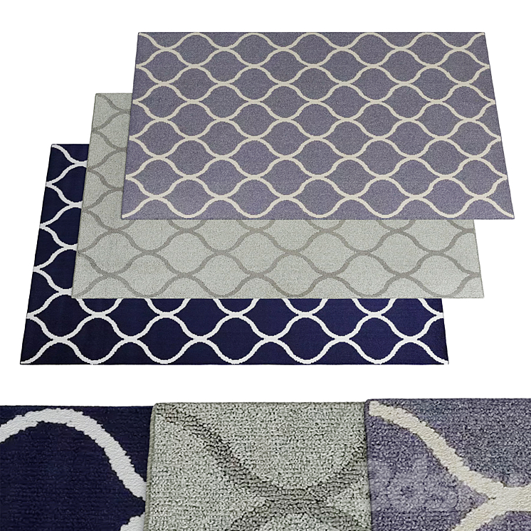 Maples Daphne Area and Washable Throw Rug by KOHLS Carpets 3D model