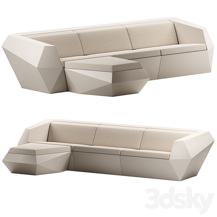 FAZ 4 Modular Sofa by Vondom Sofa 3D model