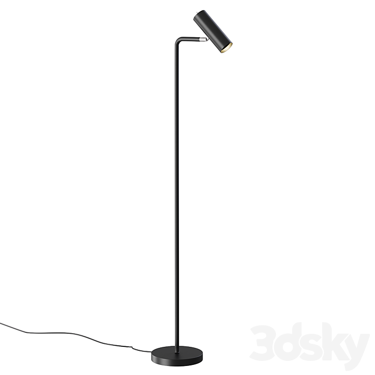 LED floor lamp dimmable in Black reading lamp - Floor lamp - 3D model