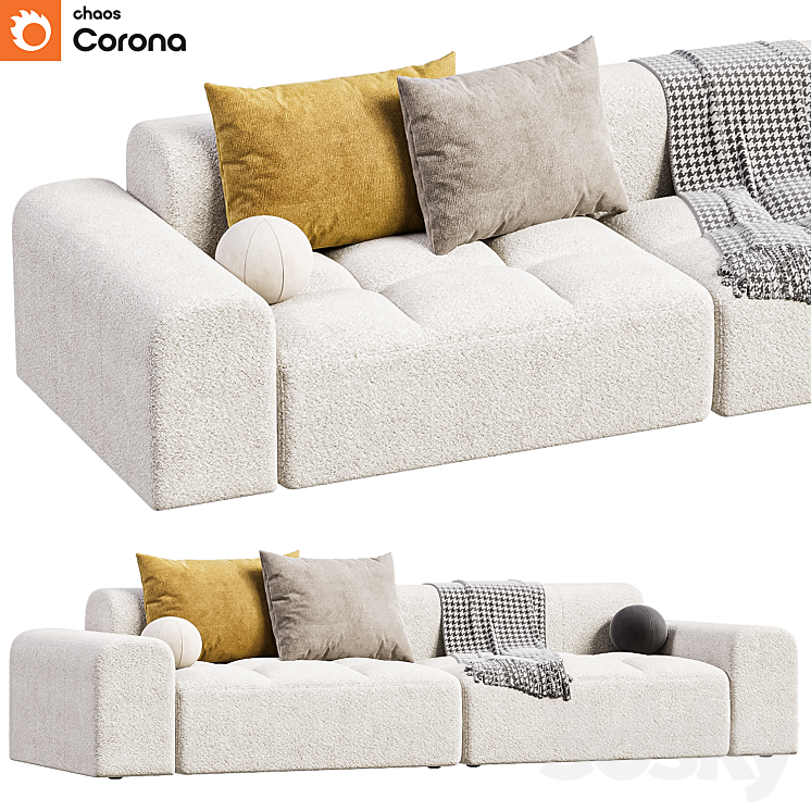 Zoe double sofa Sofa 3D model