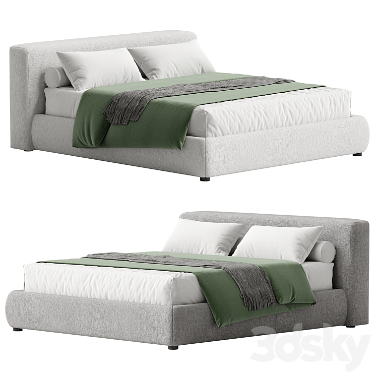 Aubrey King Size Bed Frame Bed 3D model