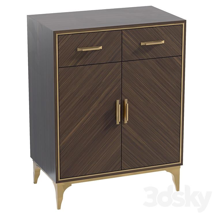 Brown Wood Drawers For Bedroom Small Sideboard & Chest of drawer 3D