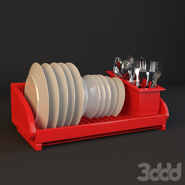 Сушка для тарелок - Посуда - 3D модель