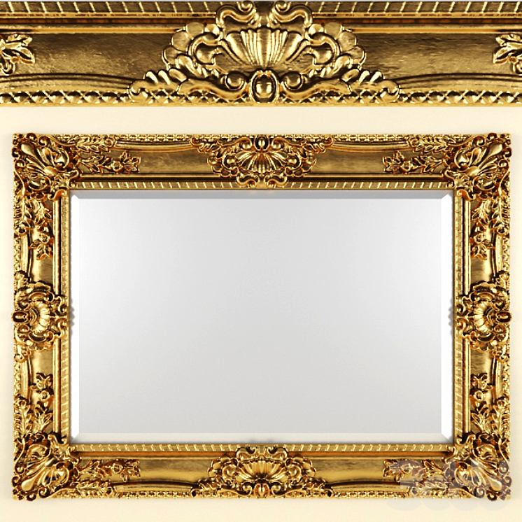 Зеркала кавер. Зеркало Барокко золото 3д. Рамка для зеркала классическая. Рамка для зеркала 3d модель. Classic frame 3d.