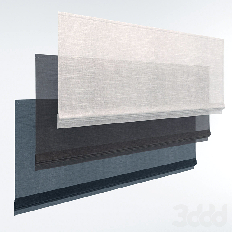 Restoration Hardware flat romain shade - Шторы - 3D модель