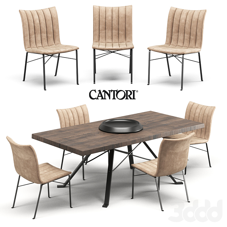 Cantori Artu and Ginevra - Стол + стул - 3D модель
