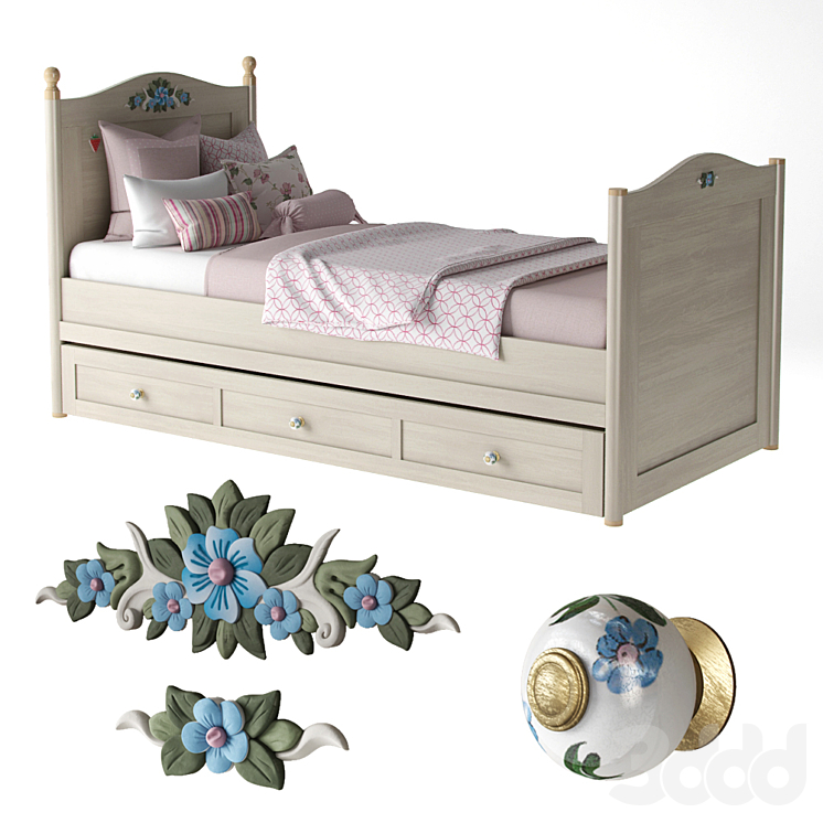 Cilek Flora Bed 20.01.1301.01 - Кровати - 3D модель