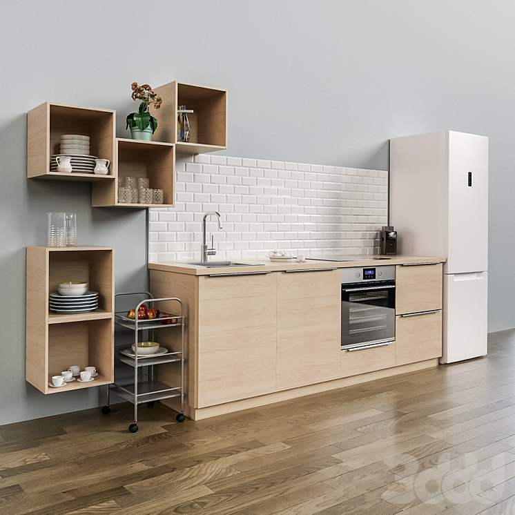 Кухня IKEA метод с фасадом АСКЕРСУНД - Кухни - 3D модель