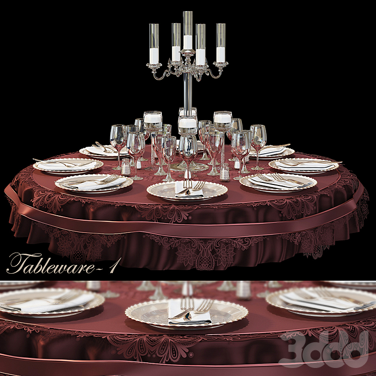Tableware 1 \ Dinner set - Посуда - 3D модель