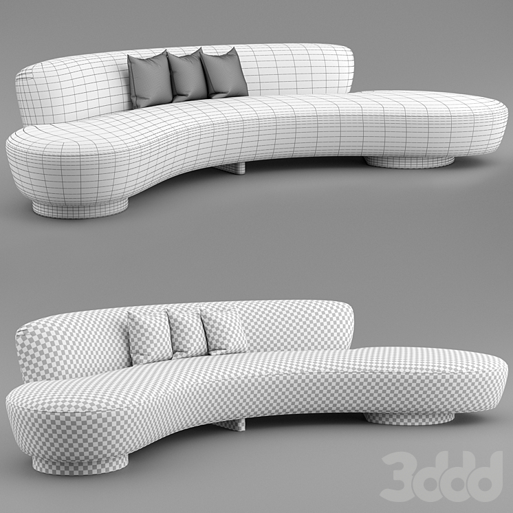 FreeForm Curved Sofa by Vladimir Kagan 3D