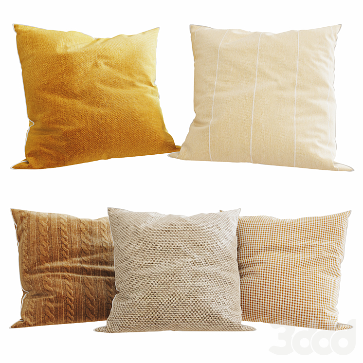 Zara Home Decorative Pillows set 52 Подушки 3D модель