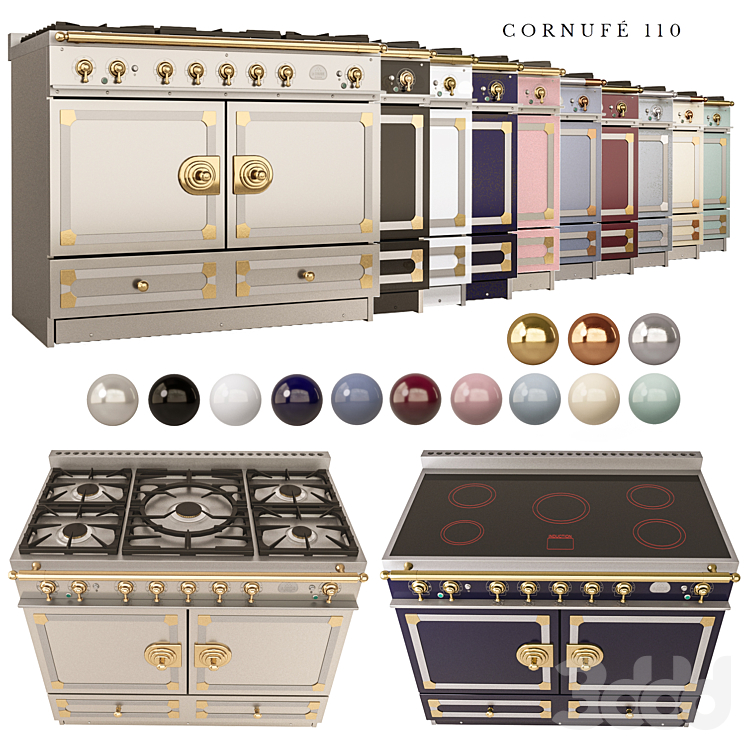 Газовая и индукционная плита La Cornue Cornufe 110 - Техника - 3D модель