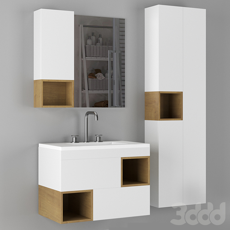 Мебель для ванной Sanflor Даллас - Мебель - 3D модель