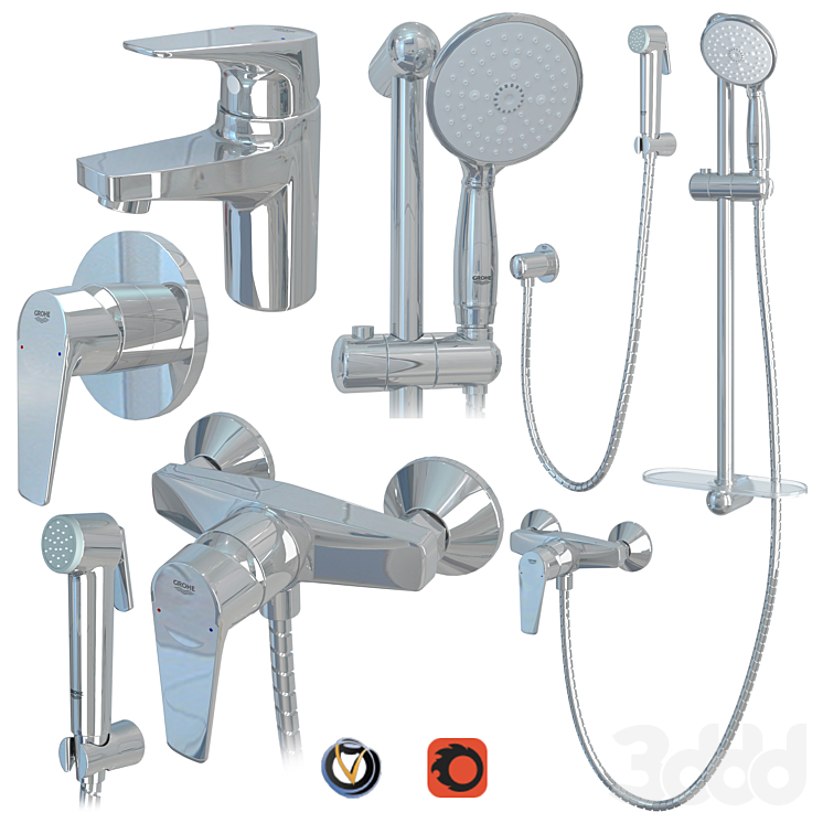 Набор смесителей GROHE BauFlow - Смеситель - 3D модель