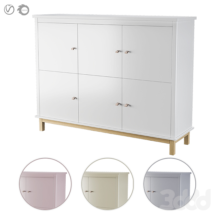 Ellipse Шкаф Classic низкий в четырёх цветах - Шкафы - 3D модель